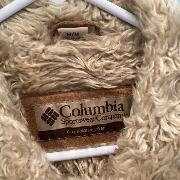 Columbia Womens Suede Penny Lane Jacket Size Medium Chore Coat Faux Fur Country - Picture 2 of 12
